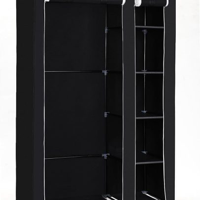 Songmix Double cloth wardrobe and storage rack, black