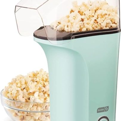 Hot Air Popcorn Popper Maker with Measuring Cup to Portion Popping Corn Kernels + Melt Butter, 16 Cups - Aqua Visit the DASH Store