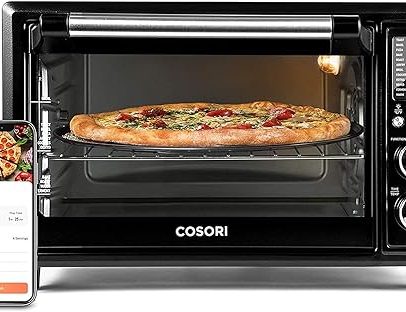Smart 13-in-1 Air Fryer Toaster Oven Combo, Airfryer Rotisserie Sous Vide Convection Oven Countertop, Bake, Broiler, Roast, Dehydrate, 100 Recipes & 6 Accessories, 32QT, Black-Stainless Steel
