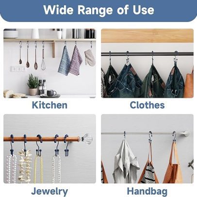 Shower Curtain Hooks, Shower Curtain Rings Rust Proof Metal Double Glide Shower Hooks Rings for Bathroom Shower Rods Curtains, Set of 12 Hooks - Nickel