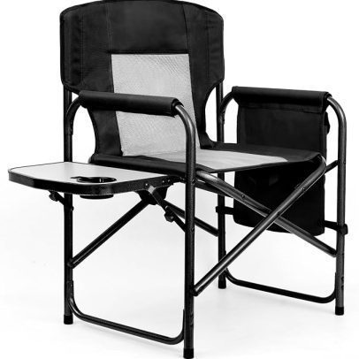 Camping Chair, Outdoor Folding Chair, Foldable Director Chair, Heavy Duty Lawn Chair for Adults, Can Hold 400 lbs
