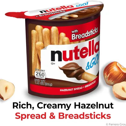 🔥Clearance Sale🔥Nutella & GO! Bulk 12 Pack, Hazelnut and Cocoa Spread with Breadsticks, Snack Cups, 1.8 oz Each