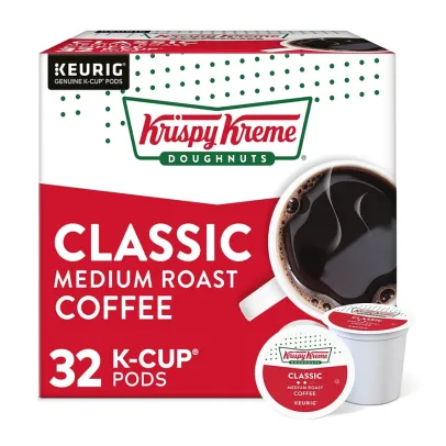 Krispy Kreme Classic, Single-Serve Keurig K-Cup Pods, Medium Roast Coffee Pods, 32 Count
