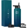 IRON °FLASK Sports Water Bottle40oz, 3 Lids (Straw Lid), Leak ProofStainless Steel Gym & Sport Bottles for Men, Women & KidsDouble Walled, Insulated Thermos, Metal Canteen