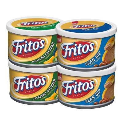Fritos Dip Variety Pack, Bean & Jalapeno Cheddar, 9oz Cans4 Count (Pack of 1)