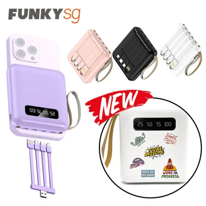 🔥today only sale 🔥IEC Certified Mini Power bank 20000mAh with Multiple Cables Powerbank and LED torchlight